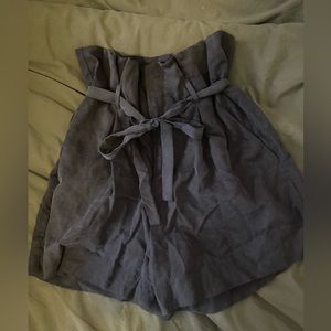 REFORMATION Black Trouser Shorts with Tie